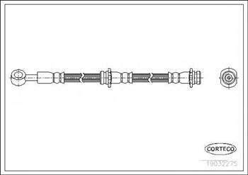 Шланг торм NISSAN PRIMERA P11 зад прав CORTECO 852254=PHD322=6T47929