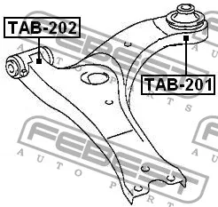 Сайлентблок рычага TOYOTA AVENSIS T250 пер подв передний RBI TAB-202