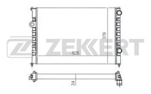 Радиатор ОЖ VW PASSAT B3/B4 (525x378) ZEKKERT