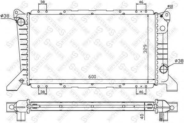 Радиатор ОЖ FORD TRANSIT 85-00 2.5D -AC STELLOX