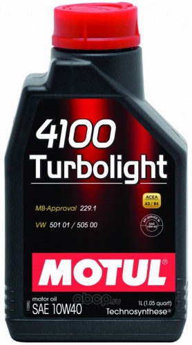 Масло мот MOTUL 4100 10W40 Turbolight 1L