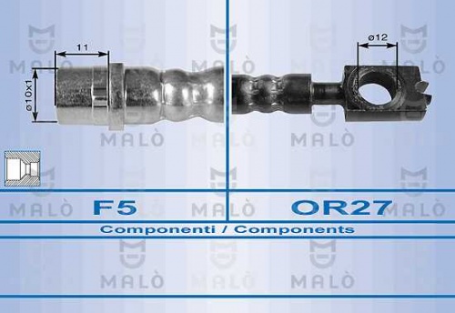 Шланг торм VW PASSAT B5 задн MALO 31408=H8968