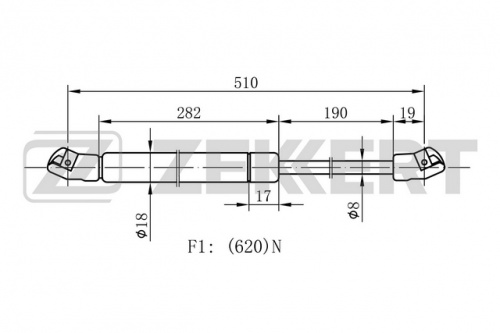 Амортизатор багажника OPEL OMEGA B CARAVAN ZEKKERT 25132=GS0102