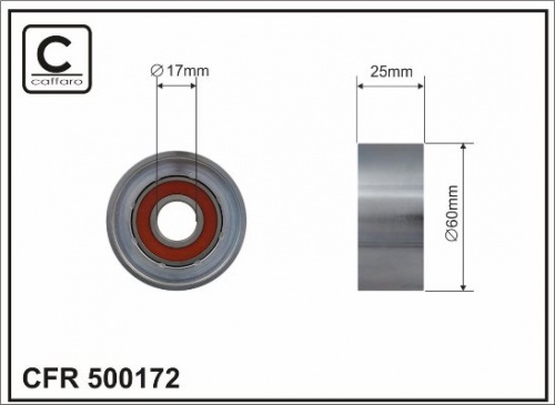 Ролик привод RENAULT LOGAN/MEGANE/KANGOO CAFFARO VKM36021 (отдельно ролик/25x60/стальной)