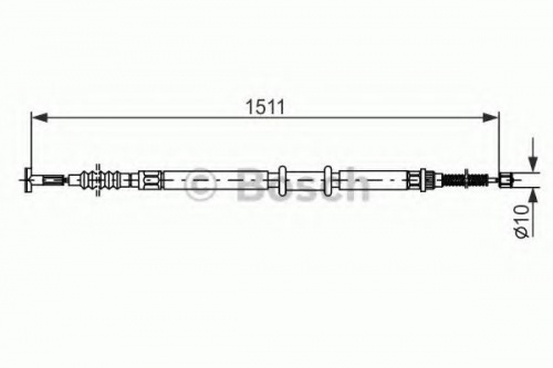 Трос ручника FIAT ALBEA/PALIO прав BOSCH (1501mm)