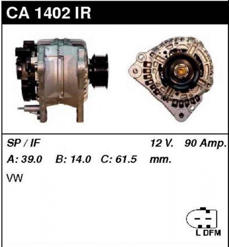 Генератор VW T4 2.5 99-/LT 99-06 90A TESLA (фишка овал)