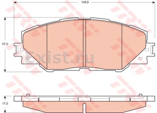 Колодки торм TOYOTA RAV4 06- пер RH GDB3424