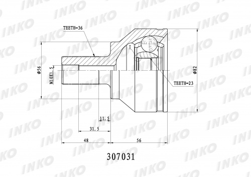 ШРУС FORD FOCUS II/C-MAX наруж INKO (23z)