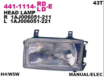 Фара VW T4 91-03 AC0 прав DEPO (эл/мех)