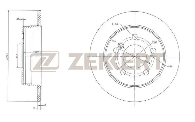 Диск торм MB W202 зад ZEKKERT DF1583