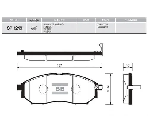 Колодки торм NISSAN PATHFINDER/NAVARA/QASHAQAI +2 пер SANGSIN GDB3392=285214
