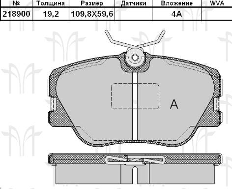 Колодки торм MB W124/W201 пер RH GDB818=218900
