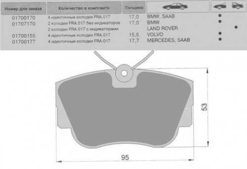 Колодки торм MB W123/W124 пер МАРКОН GDB817=228400
