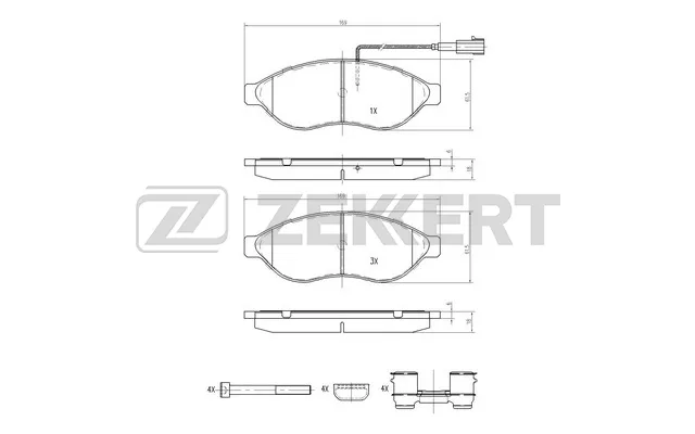 Колодки торм FIAT DUCATO 06- пер 15" ZEKKERT GDB1681 (+PFK572)