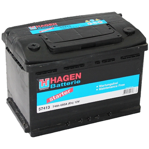 АКБ 74Ah 680A +- HAGEN (278x175x175)