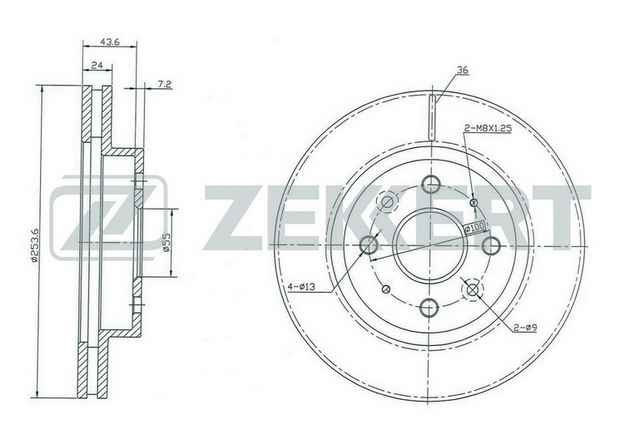 Диск торм KIA RIO I 00-05 пер ZEKKERT DF4410