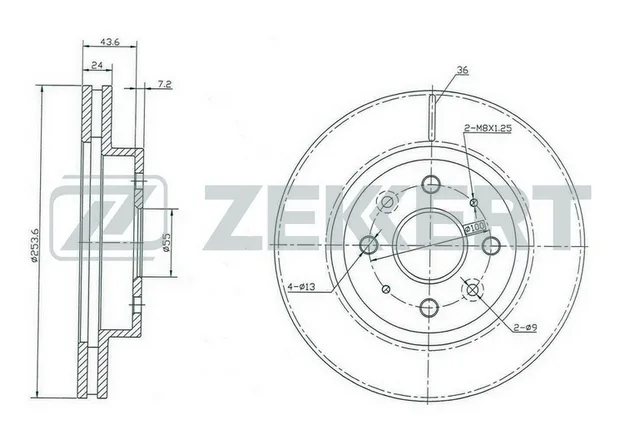Диск торм KIA RIO I 00-05 пер ZEKKERT DF4410