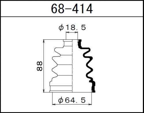 Пыльник ШРУСа HONDA CIVIC/STELS GUEPARD наружн MARUICHI (18.5x64.5x88)