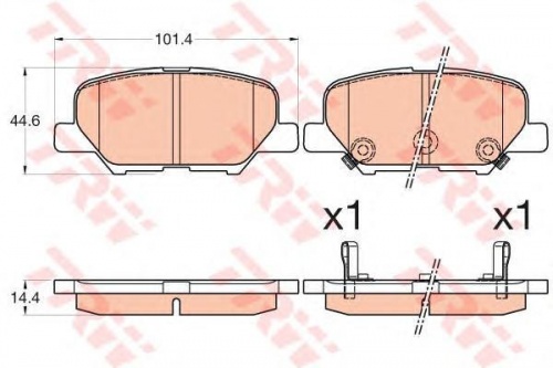 Колодки торм MITSUBISHI OUTLANDER III 12-/MAZDA 6 12- задн TRW GDB3583