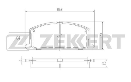 Колодки торм TOYOTA пер ZEKKERT GDB323