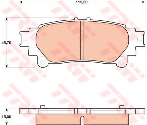 Колодки торм TOYOTA HIGHLANDER 13-/RX350 09- зад TRW GDB4174