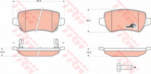 Колодки торм OPEL ASTRA G/H/ZAFIRA A/B зад МАРКОН GDB1515=295702