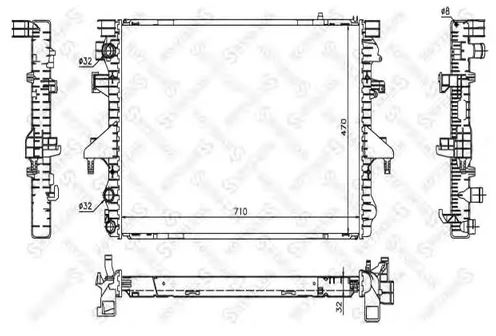 Радиатор ОЖ VW T5 03-10 STELLOX