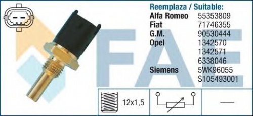 Датчик темп. ОЖ OPEL FAE 33680