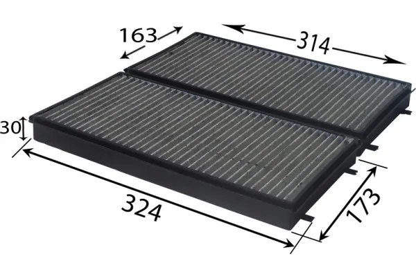 Фильтр салона BMW E65/E66 BOSCH CU3124-2=K1165-2X (угольн)