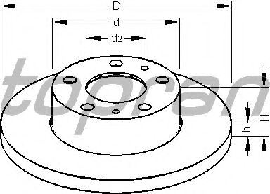 Диск торм FIAT DUCATO 94-02 10-14 пер 15" HP DF2728 (невент/279.5x18)