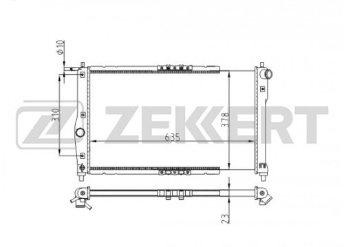 Радиатор ОЖ CHEVROLET LANOS +AC ZEKKERT