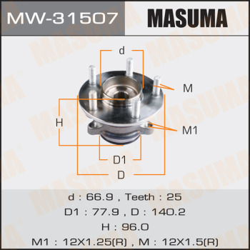 Подшипник ступичный MITSUBISHI OUTLANDER III 12- задн MASUMA