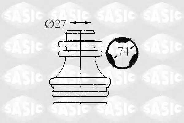 Пыльник ШРУСа RENAULT SYMBOL/KANGOO/LAGUNA I/MEGANE I внутр прав SASIC (27x74x104/трипоид) 305384