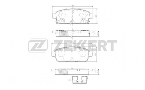 Колодки торм CHEVROLET CRUZE/ORLANDO/OPEL ASTRA J зад ZEKKERT GDB1844 (+PFK654)