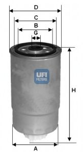Фильтр топл PEUGEOT BOXER 2.8D UFI WK854/6=KC195