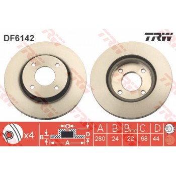 Диск торм NISSAN TIIDA пер TRW DF6142
