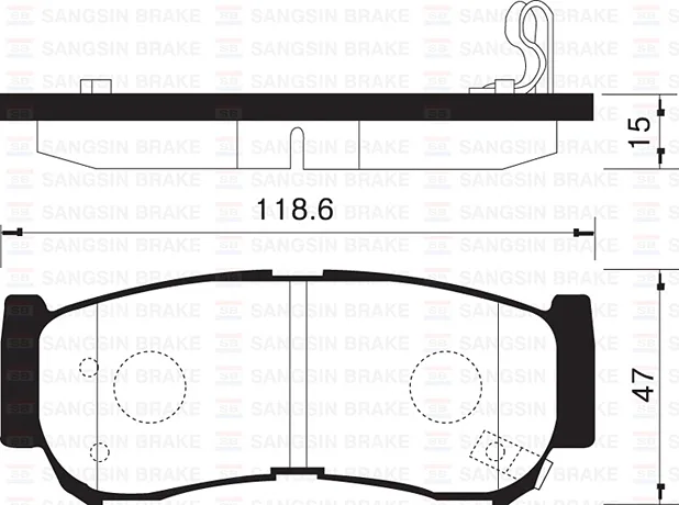 Колодки торм SSANGYONG KYRON зад SANGSIN GDB3417=GDB3413 (multi link-многорычажка)