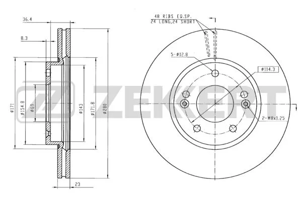 Диск торм HYUNDAI/KIA пер ZEKKERT DF6628