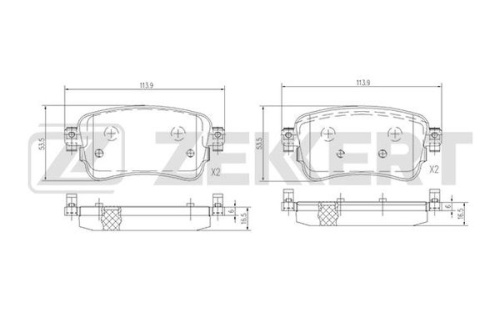 Колодки торм PEUGEOT EXPERT/CITROEN JUMPY 16- задн ZEKKERT GDB2166