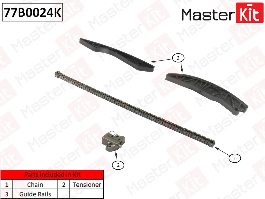 Р/к ГРМ Hyundai/Kia SOLARIS/i30/CEED/RIO G4FA/G4FC 1.4-1.6 09-16(без звездочек) MASTERKIT