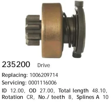 Бендикс стартера NISSAN N16/P12 CARGO 1708=225735