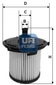 Фильтр топл FORD TRANSIT 11- 2.2D UFI (вставка) PU12003z