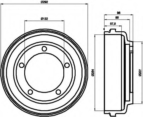 Барабан торм FORD TRANSIT 00-06 FWD PATRON DB4314=100879 (254mm)