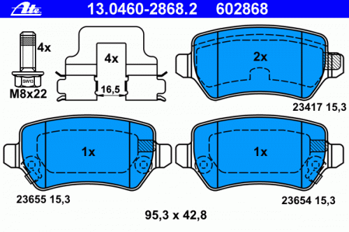 Колодки торм OPEL ASTRA G/H/ZAFIRA A/B зад ATE GDB1515 (+PFK442)