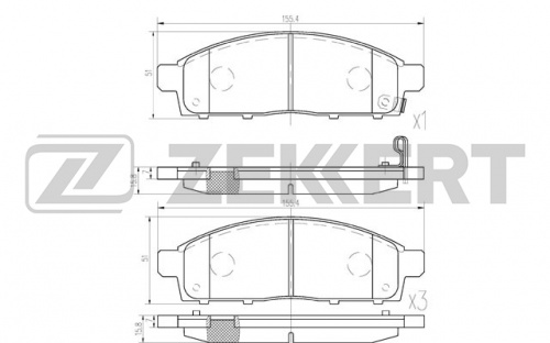 Колодки торм MITSUBISHI L200/PAJERO SPORT II пер ZEKKERT GDB3435=2124201