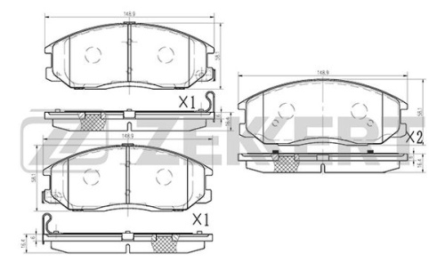 Колодки торм HYUNDAI SANTA FE/H1/SSANGYONG KYRON/REXTON пер ZEKKERT GDB3297