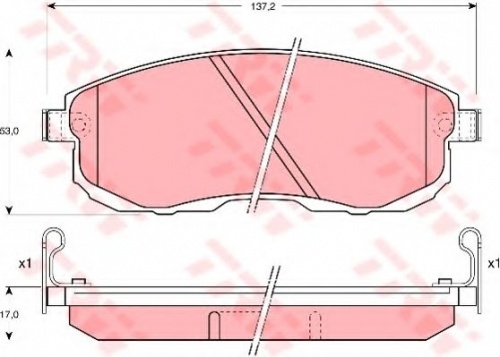 Колодки торм NISSAN TIIDA C11/JUKE F15/SENTRA B17/SUZUKI SX4 пер TRW GDB1003=229311