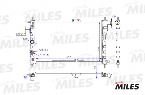 Радиатор ОЖ DAEWOO NEXIA все моторы MILES