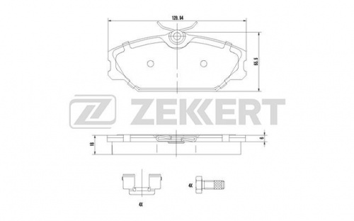 Колодки торм RENAULT LAGUNA/MEGANE I пер ZEKKERT GDB1405=220800