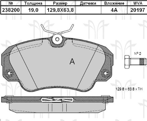 Колодки торм OPEL OMEGA B пер RH GDB957=238200